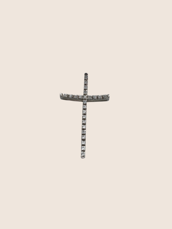 White gold cross pendant