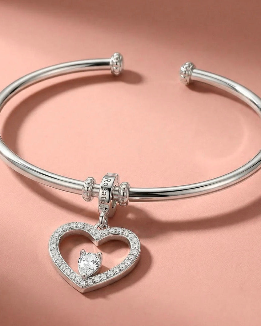 Charm cuore luminoso storie Rosato