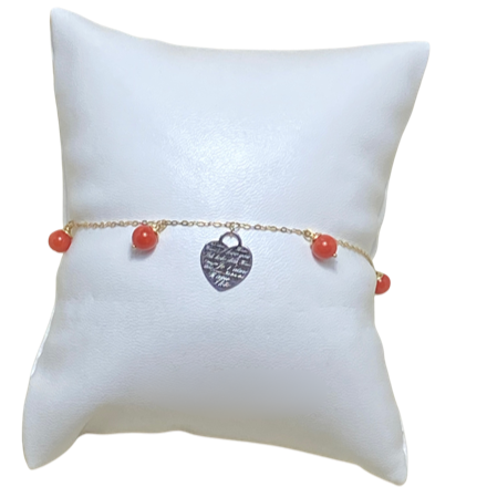 Bracciale oro e corallo